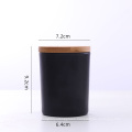 wholesale empty matte frosted white black clear glass candle jars with wooden lids for candle making